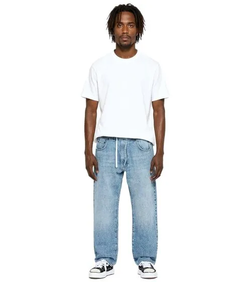 Schnäppchen, Deals und Rabattcodes des Tages: Stylische Herren-Jeans im Jogger-Stil Denim Hose Baggy Leg mit Bindeband