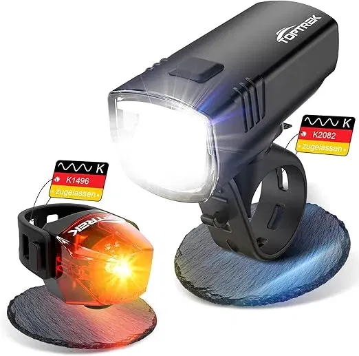 toptrek Fahrradlicht Set 70 LUX  StVZO Zugelasse für 10,44 € inkl. Prime-Versand (statt 16,00 €)
