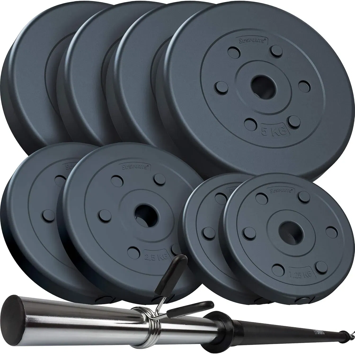 ScSports® Langhantel Set mit Gewichten (27.5 kg) für 14,95€ inkl. Versand (statt 70€)