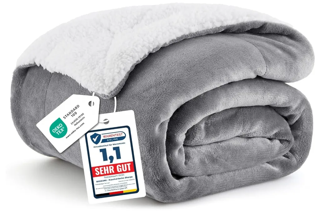 BEDSURE Kuscheldecke Warm Sherpa Wolldecke Sofadecke Flauschig Sofaueberwurf Decke Dicke Couchdecke Fleecedecke Schnäppchen, Deals und Rabattcodes des Tages - Kuscheldecke Warm Sherpa Wolldecke