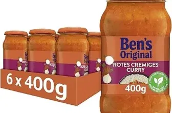 BEN’S ORIGINAL Sauce Rotes Cremiges Curry 6er Pack (6 x 400 g) ab 11,72 € inkl. Prime-Versand