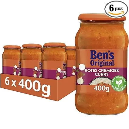BEN’S ORIGINAL Sauce Rotes Cremiges Curry 6er Pack (6 x 400 g) ab 11,72 € inkl. Prime-Versand