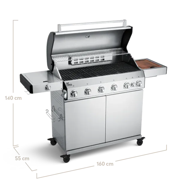 BURNHARD Fat Fred 6-Brenner Gasgrill inkl. Abdeckhaube für 868,20 € inkl. Versand