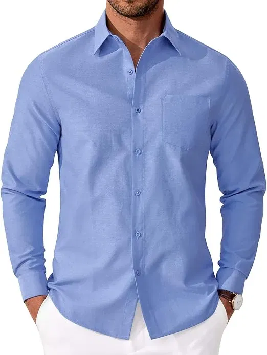COOFANDY Herren Langarm Hemd Regular Fit Oxford (7 Farben, Gr. S bis 3XL) für 17,99 € inkl. Prime-Versand (statt 29,99 €)