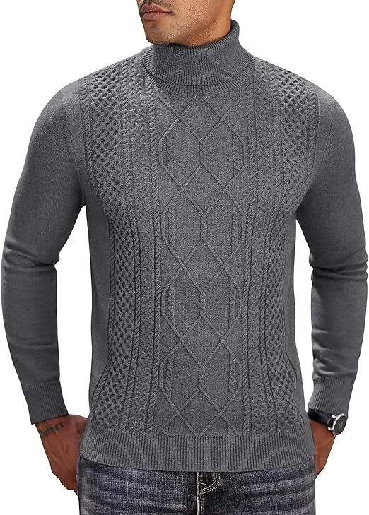 COOFANDY Herren Rollkragenpullover Zopfmuster (6 Farben, Gr. S bis 3XL) für 21,59 € inkl. Prime-Versand (statt 29,99 €)