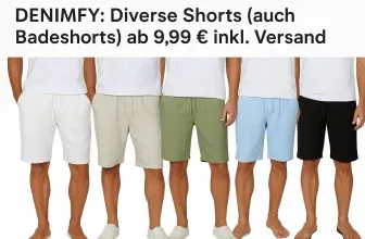 DENIMFY: Diverse Shorts (auch Badeshorts) ab 9,99 € inkl. Versand