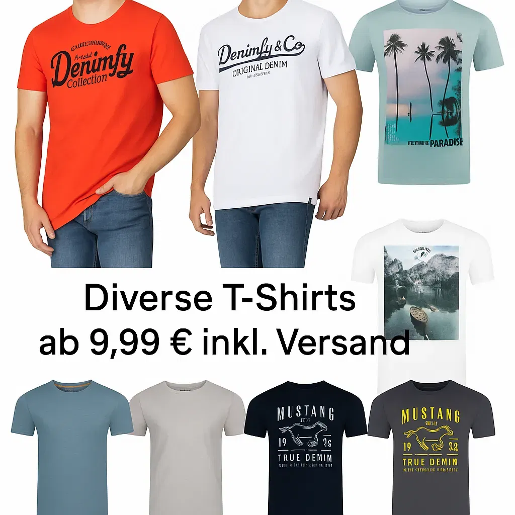 DENIMFY Diverse T Shirts Schnäppchen, Deals Und Rabattcodes Des Tages - Denimfy Diverse T-Shirts
