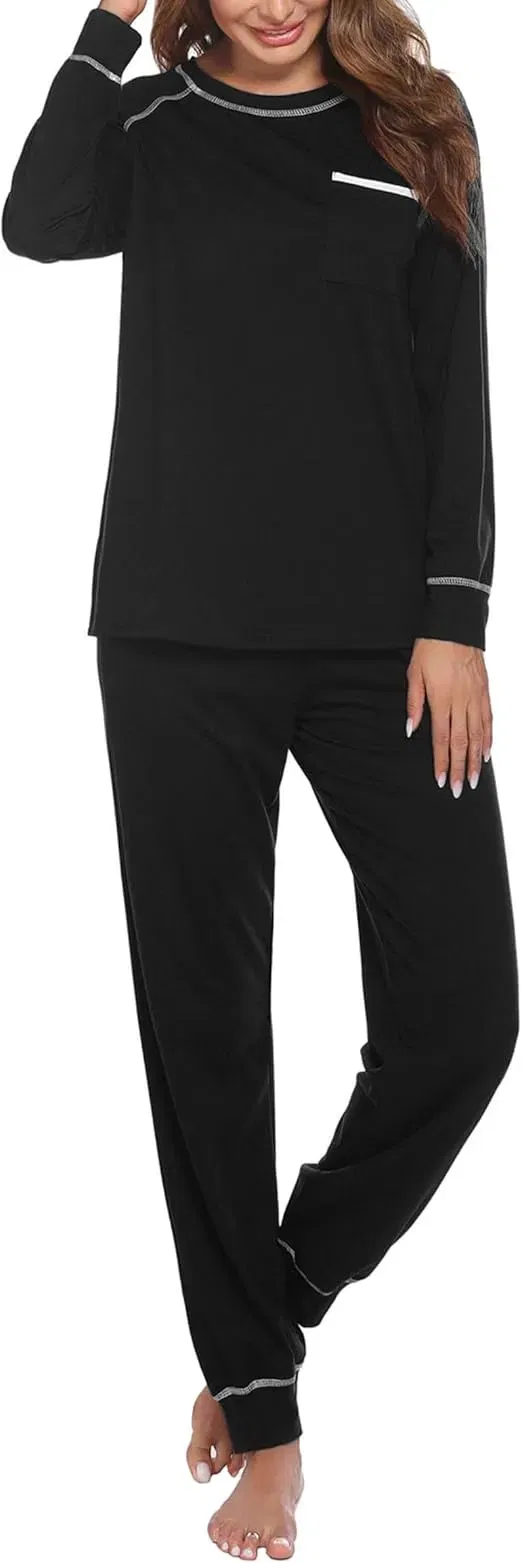 Ekouaer Damen Schlafanzug Lang (10 Farben, Gr. S bis XXL) für 16,49 € inkl. Prime-Versand (statt 32,99 €)
