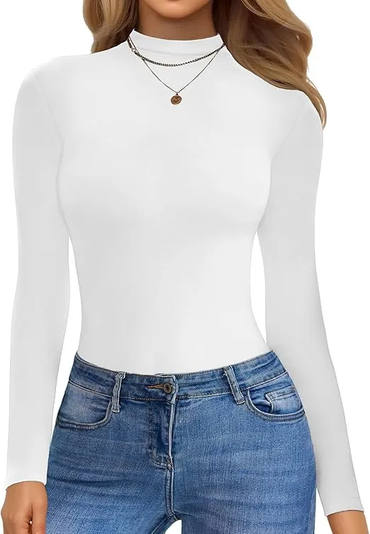 Ekouaer High Neck Damen Langarmshirt (6 Farben, Gr. S bis XXL) für 8,99 € inkl. Prime-Versand (statt 14,99 €)