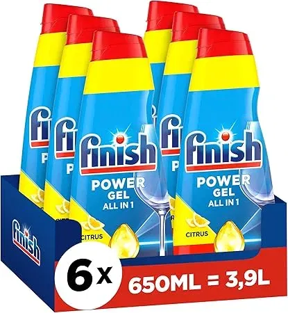 Finish Power Gel Citrus – Flüssiges Geschirrspülmittel 6er Pack (6 x 650 ml) ab 23,39 € inkl. Prime-Versand