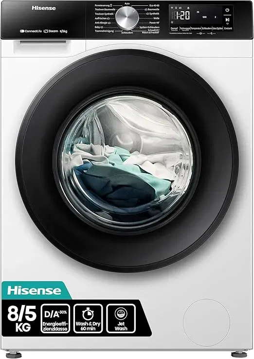 Hisense WD3S8043BW3 Waschtrockner (8 kg Waschen  5 kg Trocknen) für 409,00 € inkl. Versand