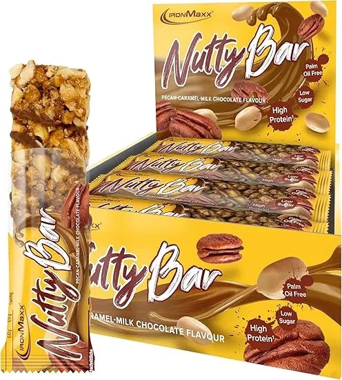 IronMaxx Nutty Bar Pecan Caramel Milk Chocolate Riegel 12er Pack (12 x 40 g) für 19,40 € inkl. Prime-Versand