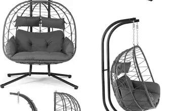 Juskys Polyrattan Doppelhängesessel Aria (mit Gestell & Kissen – Schaukel für 2 Personen) für 179,99 € inkl. Versand
