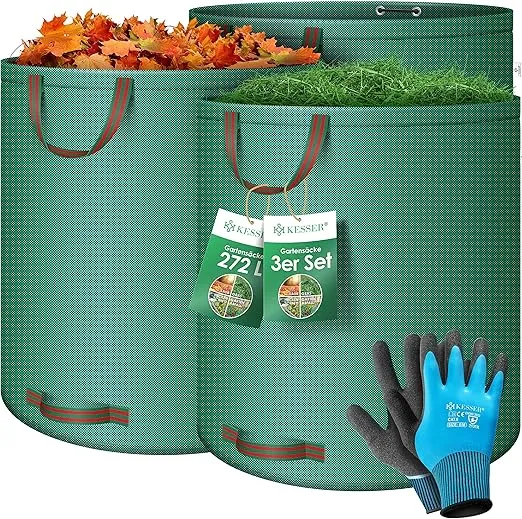 KESSER Gartensack Set 3er Pack inkl. Handschuhe (3 x 272 l) für 15,80 € inkl. Prime-Versand