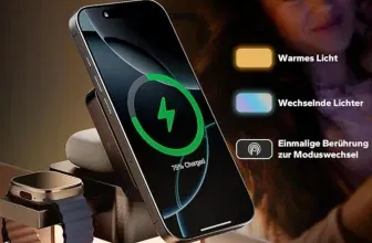 KPON Ladestation für Apple Watch, Aipods und Iphone für Magsafe 3-in-1 Cube für 14,99 € inkl. Prime-Versand (statt 35,00 €)
