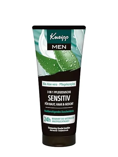 Kneipp MEN 3 in 1 Pflegedusche Sensitiv – Für Haut Haar & Gesicht (200ml – Bio Aloe Vera) ab 2,24 € inkl. Prime-Versand (statt 3,99 €)
