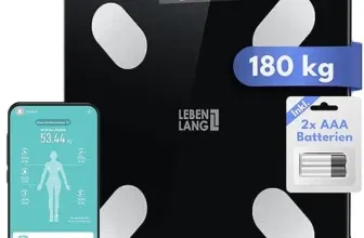 LEBENLANG Körperwaage Personenwaage digital - Bis 180 Kg (mit App) für 10,99 € inkl. Prime-Versand (statt 17,00 €)