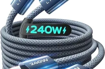 LISEN 240W Schnellladekabel USB C auf USB C Kabel (2-Stück Gr. 2M+2M bis 3.3FT+6.6FT) für 6,49 € inkl. Prime-Versand (statt 9,98 €)