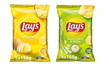 Lay's Partybox Snacks - 5x Gesalzen 4x Sour Cream & Onion Geschmack 9er Pack (9 x 150 g) für 10,49 € inkl. Prime-Versand (statt 17,91 €)