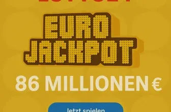Lotto24 Neukunden: 2 Felder EuroJackpot für 1 € (statt 5,20 €) | aktuell 86 Mio. € im Jackpot