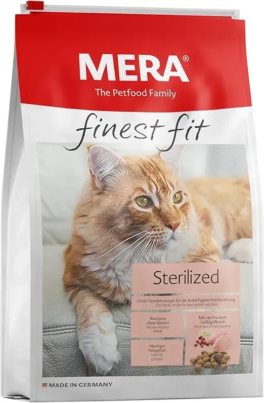 MERA Finest fit Sterilized 1 5kg Katzenfutter trocken fuer sterilisierte oder kastrierte Katzen fettarmes Trockenfutter mit frischem Gefluegel Lachsoel ohne Zucker Schnäppchen, Deals Und Rabattcodes Des Tages - Mera Finest Fit Sterilized 1.5Kg Katzenfutter Trocken Für Sterilisierte Oder Kastrierte Katzen Fettarmes Trockenfutter Mit Frischem Geflügel Lachsöl Ohne Zucker