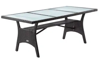 Polyrattan Gartentisch Takeo (190x90x74cm, Braun, Glas) ab 113,95 € inkl. Versand