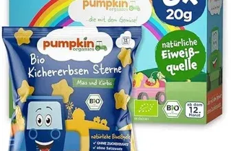 Pumpkin Organics Kindersnack Bio Kichererbsen Sterne Mais & Kürbis 8er Pack (8 x 20 g) ab 4,82 € inkl. Prime-Versand