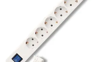 Schnäppchen, Deals und Rabattcodes des Tages - REV Steckdosenleiste Ice Mehrfachsteckdose mit Schalter 6fach Kabel 5m 3680W weiß