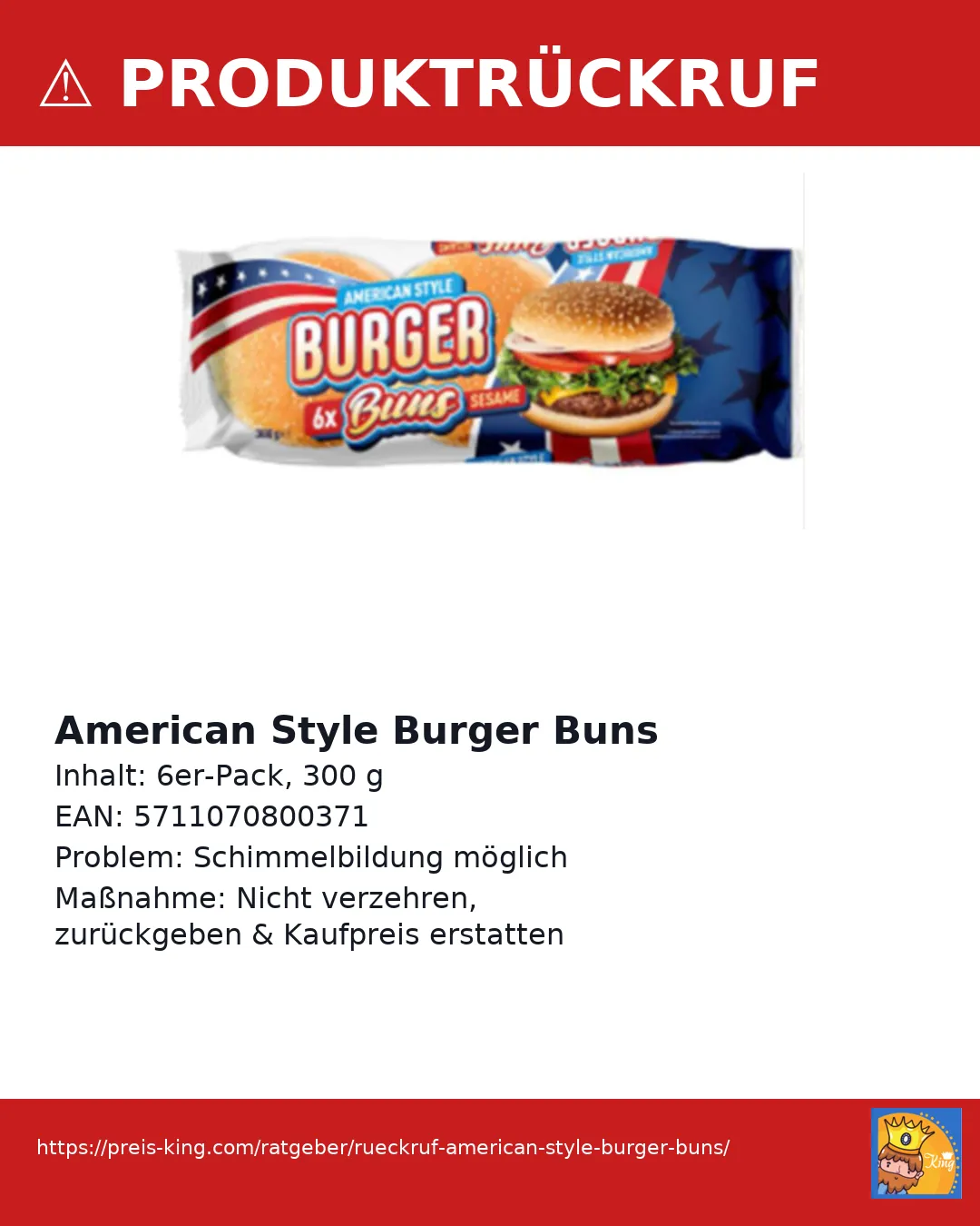 Rueckruf American Style Burger Buns Schnäppchen, Deals Und Rabattcodes Des Tages - Rückruf American Style Burger Buns
