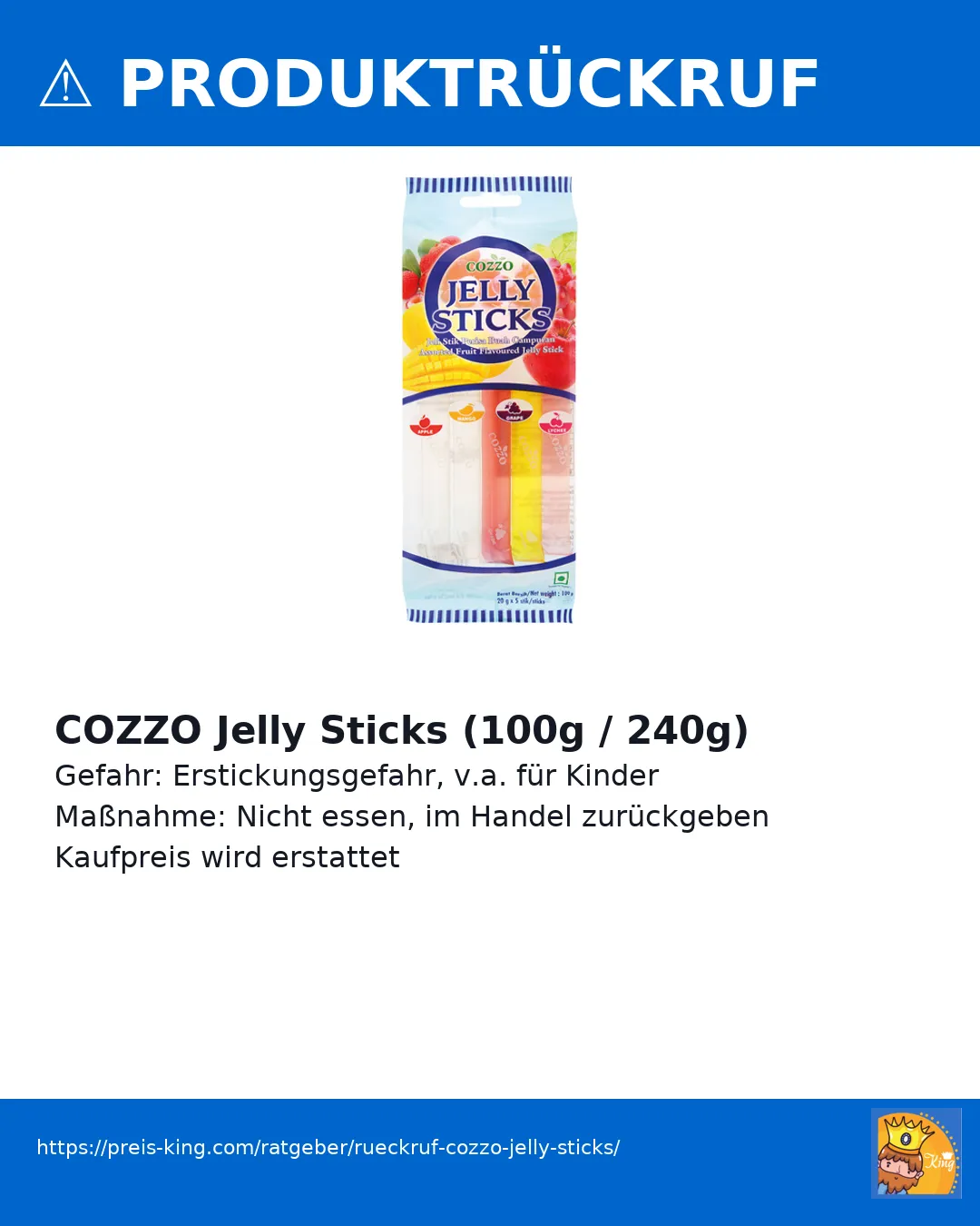 Rueckruf COZZO Jelly Sticks Schnäppchen, Deals Und Rabattcodes Des Tages - Rückruf Cozzo Jelly Sticks