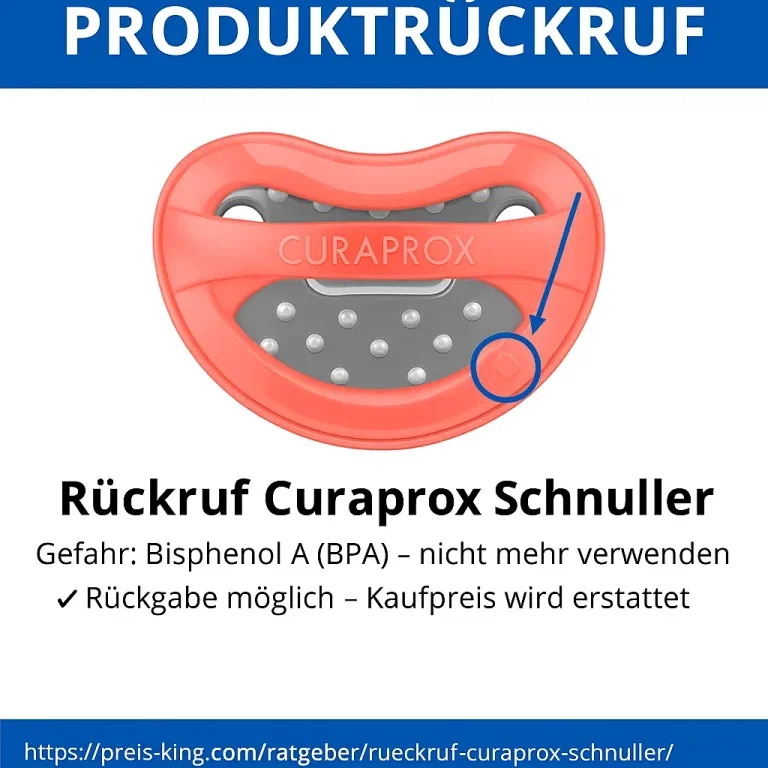 Rückruf Curaprox Schnuller wegen Bisphenol A