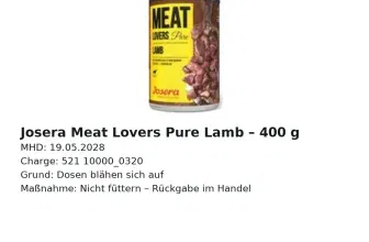 Schnäppchen, Deals und Rabattcodes des Tages - Josera Meat Lovers Pure Lamb