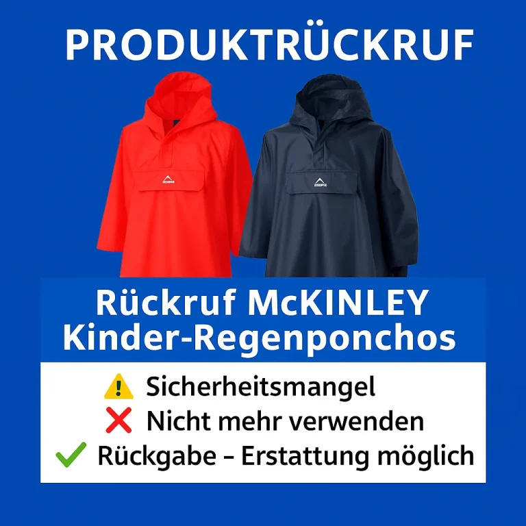 Rückruf McKINLEY Kinder-Regenponchos von Intersport