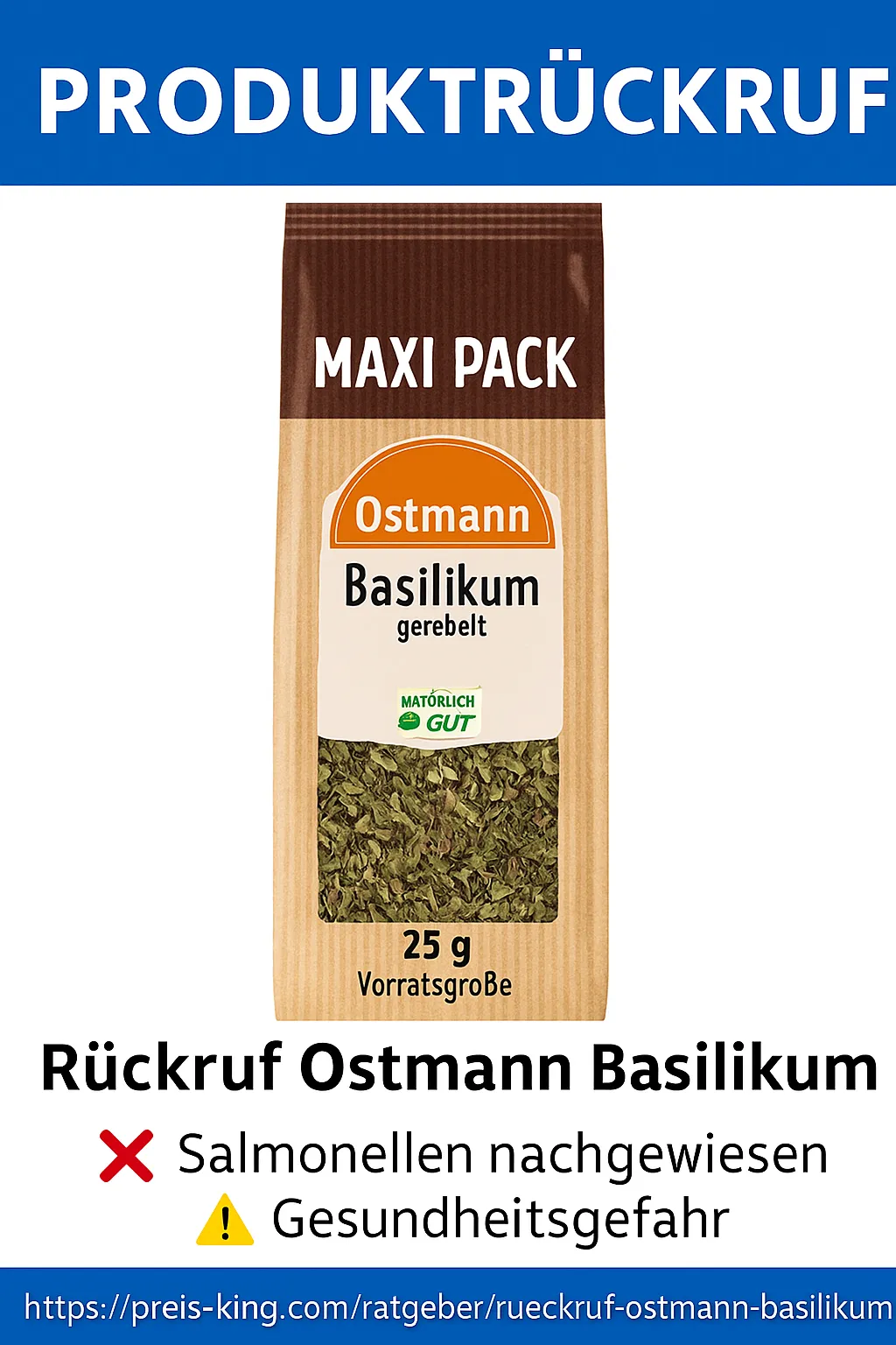 Schnäppchen, Deals Und Rabattcodes Des Tages - Bild Eines Rückrufs Von Ostmann Basilikum
