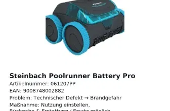 Schnäppchen, Deals und Rabattcodes des Tages - Rückruf Steinbach Poolroboter