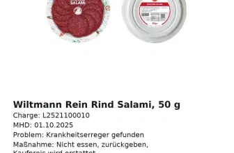 Schnäppchen, Deals und Rabattcodes des Tages - Rückruf Wiltmann Rein Rind Salami
