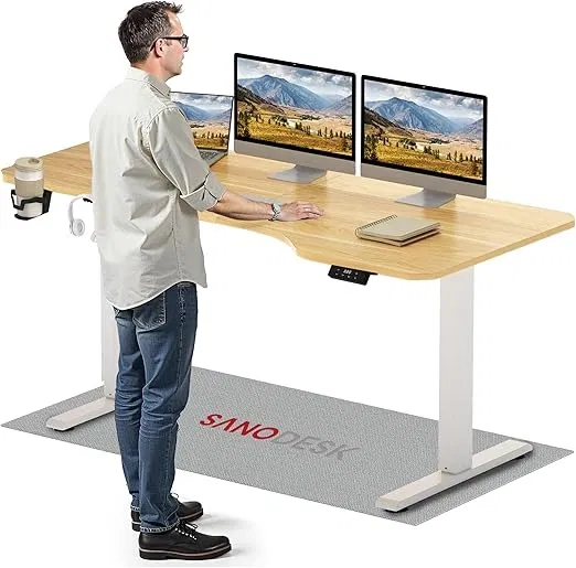 SANODESK Elektrischer Höhenverstellbarer Schreibtisch L-förmig (160 x 75cm, ahorn) für 119,99 € inkl. Versand (statt 159,00 €)