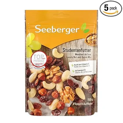 Seeberger Studentenfutter: Klassische Nuss-Frucht-Mischung a (5 x 150 g) ab 8,81 € inkl. Prime-Versand (statt 15,95 €)