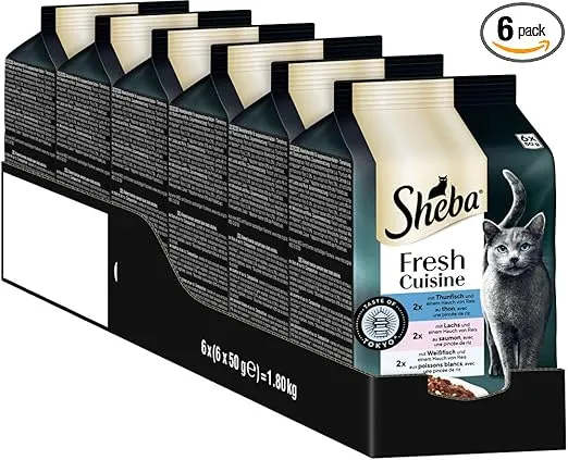 Sheba Portionsbeutel Katzennassfutter Multipack Fresh Cuisine Taste of Tokyo mit Thunfisch und Lachs (6 x 50 g) ab 9,00 € inkl. Prime-Versand (statt 15,00 €)