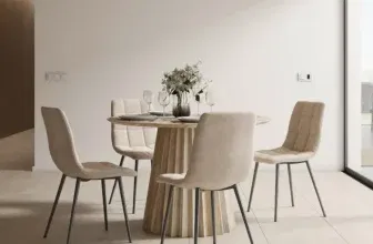 Bessagi Home Stuhl Ria Greige (4 Stück – 3 versch. Farben – Mikrofaser) für 80,84 € inkl. Versand (statt 199,60 €)