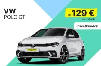 Volkswagen Polo GTI 2.0 TSI mit 207 PS für 129,00 € / Monat + 1.390,00 € einmalig – LF 0,36 (Privat- und Gewerbekunden)