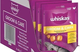 Whiskas Groom & Care Katzensnacks im Portionsbeutel (8 x 45 g) ab 8,25 € inkl. Prime-Versand (statt 11,80 €)