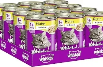 Whiskas Katzenfutter Nassfutter Adult 1+ mit Huhn in Gelee (12 x 400 g) ab 12,91 € inkl. Prime-Versand (statt 19,25 €)