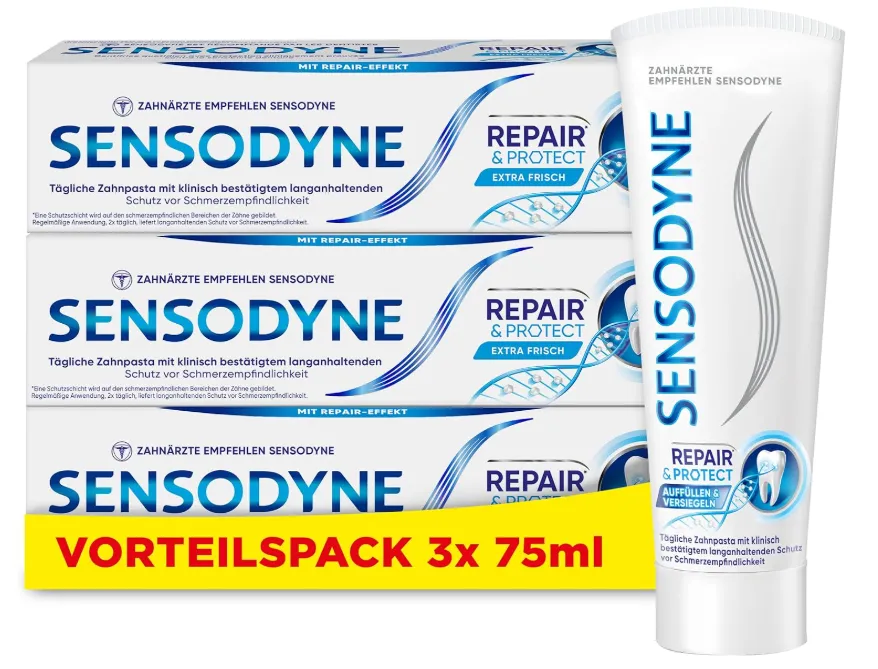 SENSODYNE Zahnpasta Repair & Protect (3x75ml) ab 9,94 € inkl. Prime-Versand (statt 17,85 €)