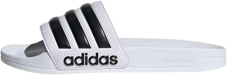 adidas Unisex Adilette Shower Slides Schiebe-Sandalen Weiß (Gr. 37 bis 54) für 15,00 € inkl. Prime-Versand