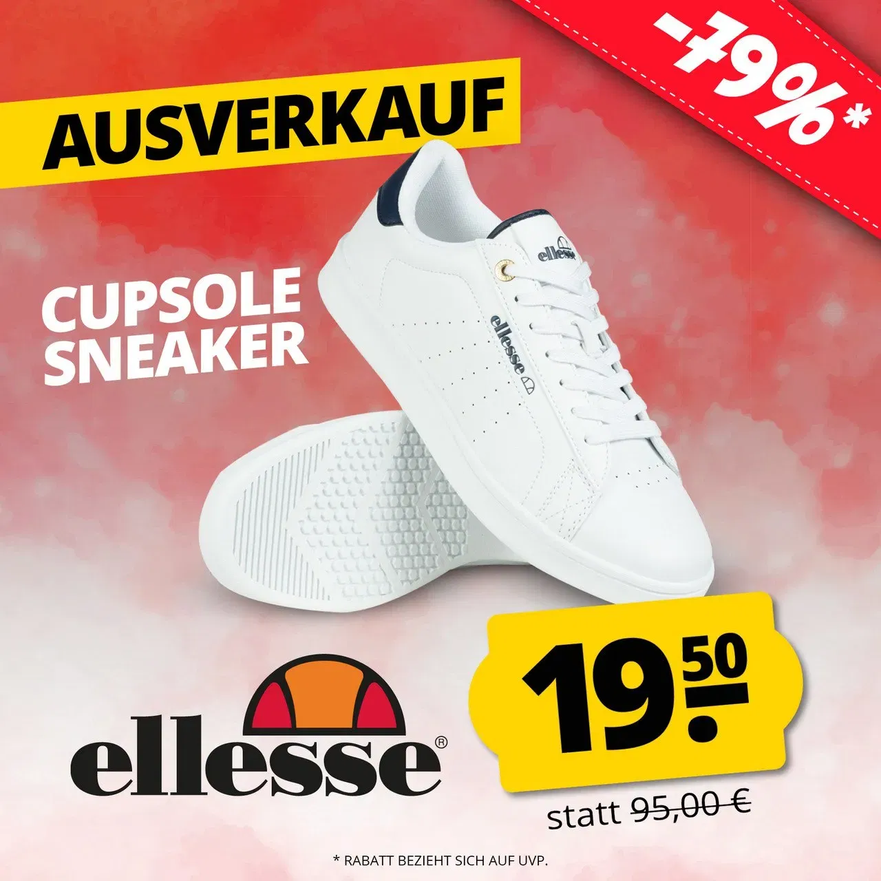 ellesse Cupsole Herren Sneaker SBSF0870-WHITE-NAVY (Gr. 41 bis 47) für 24,45 € inkl. Versand
