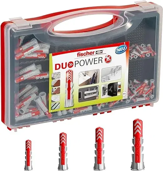fischer Red-Box DuoPower Sortimentsbox (280 DuoPower Dübeln) für 19,19 € inkl. Prime-Versand