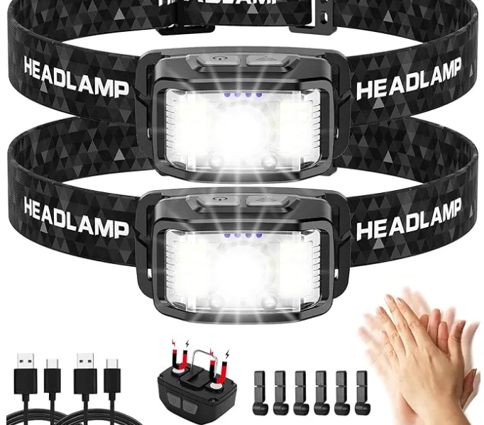 Aaizplz Stirnlampe LED Wiederaufladbar Superhell 2000 Lumen 16 Lichtmodi IPX6 Wasserdicht für 11,39 € inkl. Prime-Versand (statt 19,00 €)