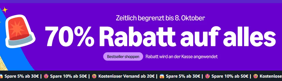Amazon Haul – 70 % Rabatt im Amazon China Shop – Versandfrei ab 20€
