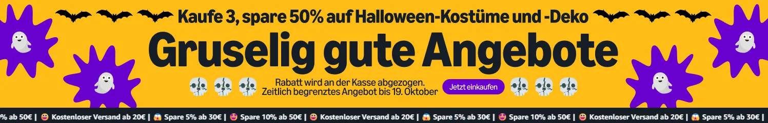 Amazon Haul: Halloween Angebote – Kaufe 3 Artikel und spare 50%
